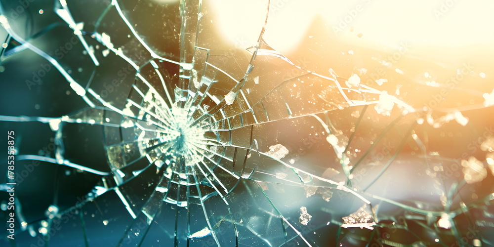Abstract Broken Glass Texture On A Car Windshield Shattering glass ...