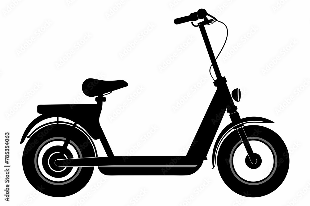 Electric scooter black silhouette vector Electric scooter black silhouette vector