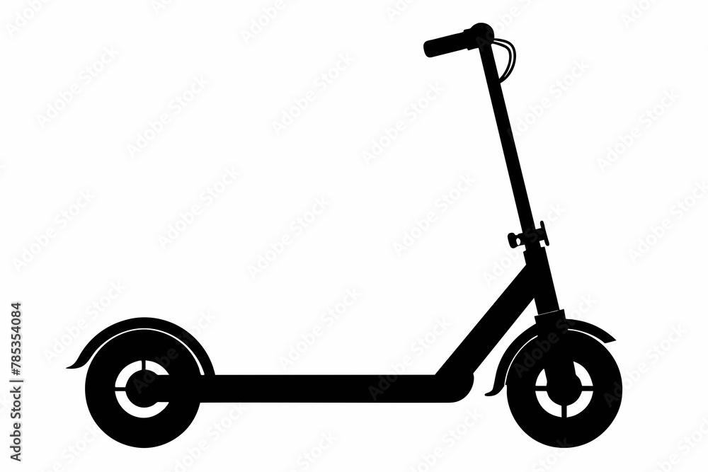 Electric scooter black silhouette vector Electric scooter black silhouette vector