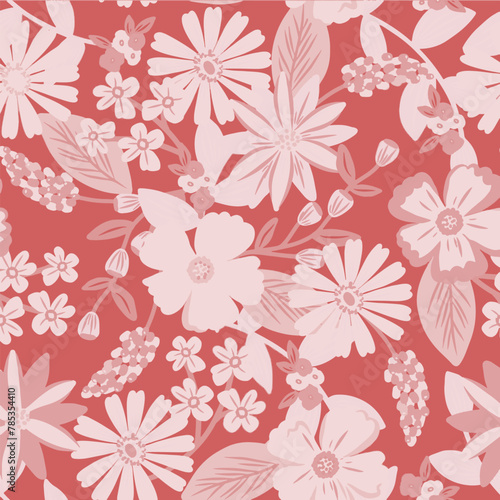 Pattern flower floral spring blossom illustration vector fabric textile design leaf leaves