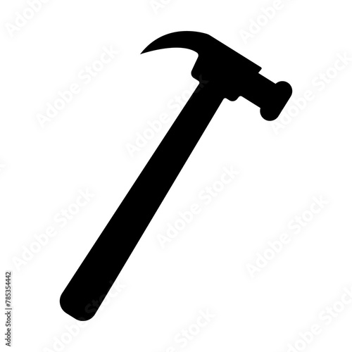 
Illustration showing a black construction hammer on a white background