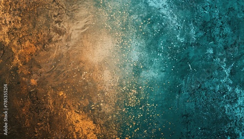 Dark teal and brown gradient background with a grainy texture. © grigoryepremyan
