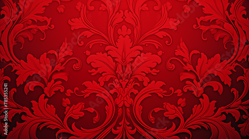 Luxurious Red Damask Wallpaper Background
