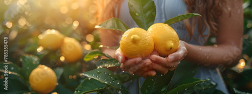 girl holding a lemon. hand picking lemons from lemon tree. woman picking lemons. lemon picking season. citrus fruit lemon.