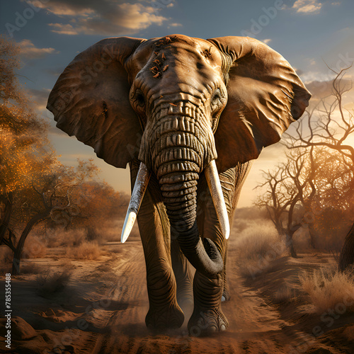 Elephant running in the jungle © Wazir Design