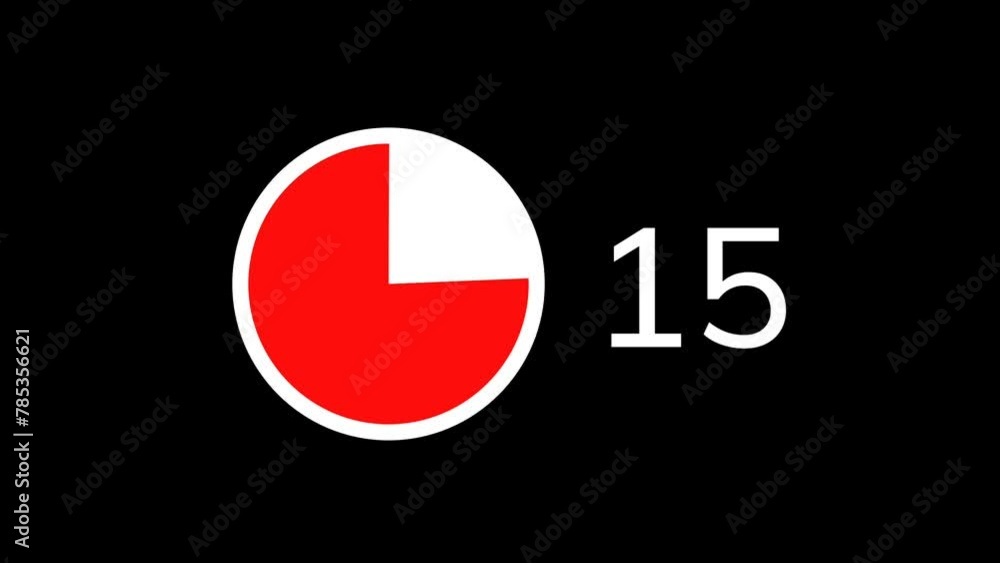 Modern 20 seconds countdown timer with circular countdown accurate on black background Modern 20 seconds countdown timer with circular countdown accurate on black background