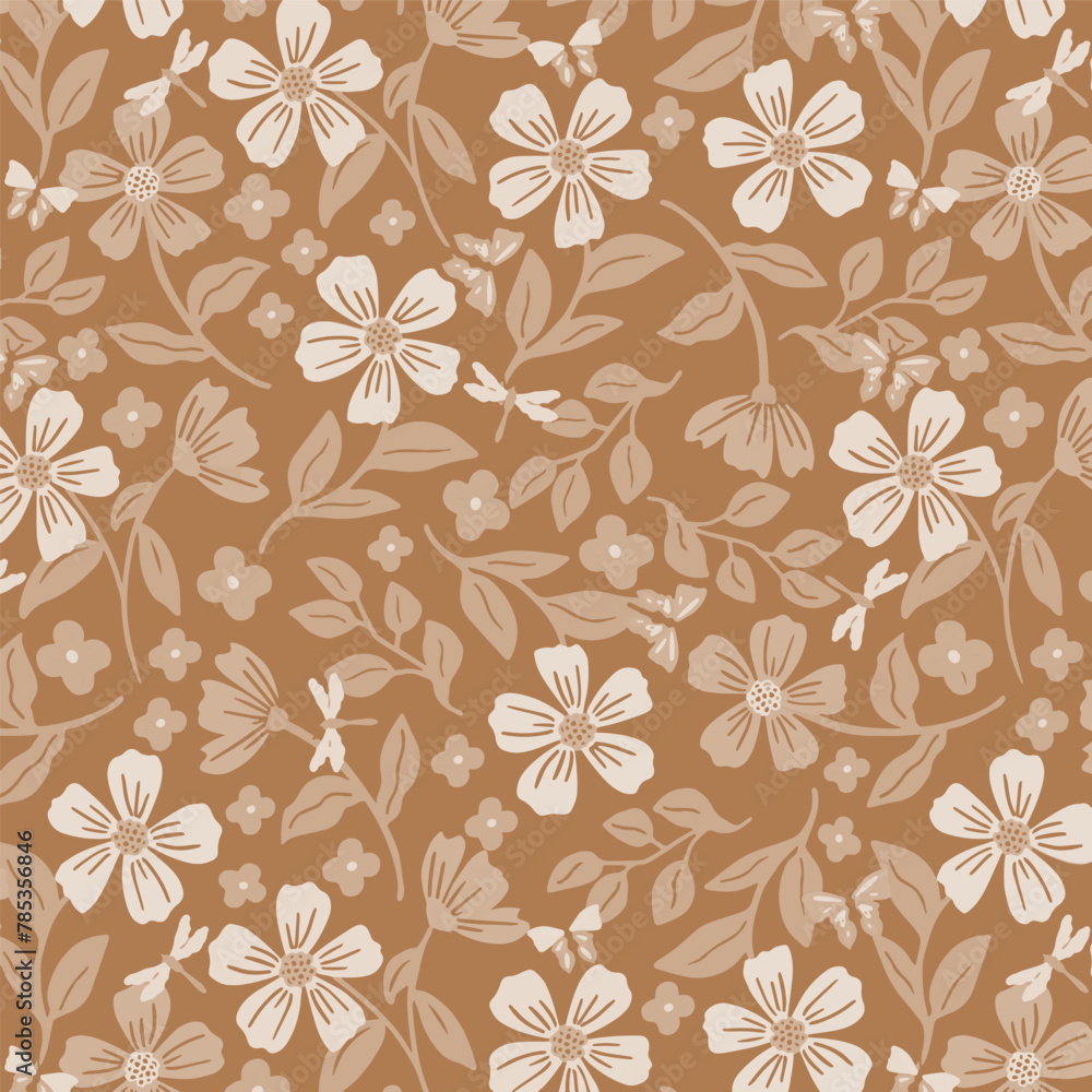 custom made wallpaper toronto digitalPattern flower floral spring blossom illustration vector fabric textile design leaf leaves