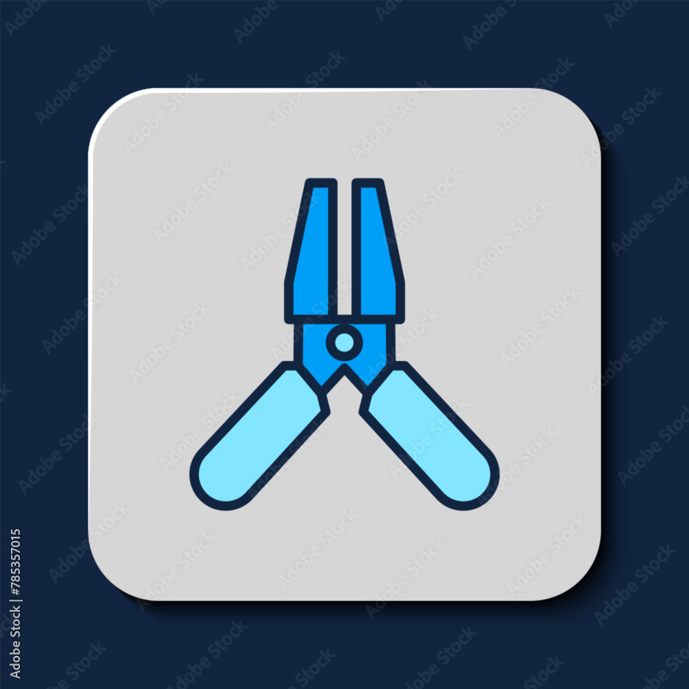 Filled outline Car battery jumper power cable icon isolated on blue background. Vector Filled outline Car battery jumper power cable icon isolated on blue background. Vector