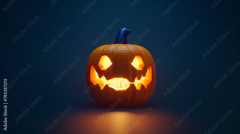 Scary face of Halloween pumpkin on dark background. Orange Jack O Lantern Scary face of Halloween pumpkin on dark background. Orange Jack O Lantern