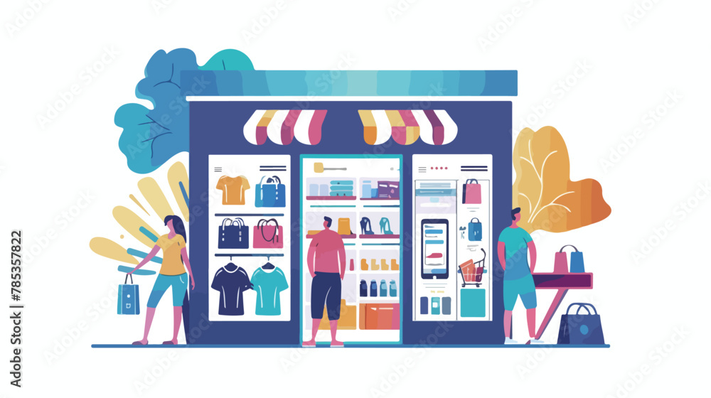 Retail software abstract concept vector illustrations