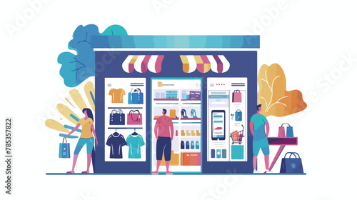 Retail software abstract concept vector illustrations