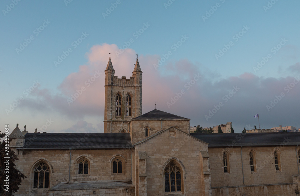 Jerusalem, St. George's Anglican Cathedral in the early morning. 