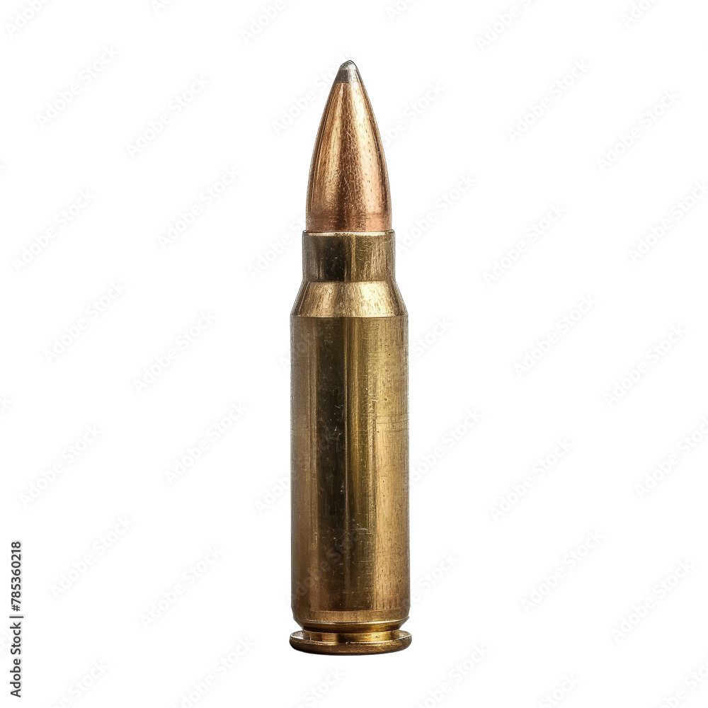 Close-up of a Single Rifle Bullet, Symbolizing Security and Defense Concepts. Close-up of a Single Rifle Bullet, Symbolizing Security and Defense Concepts.