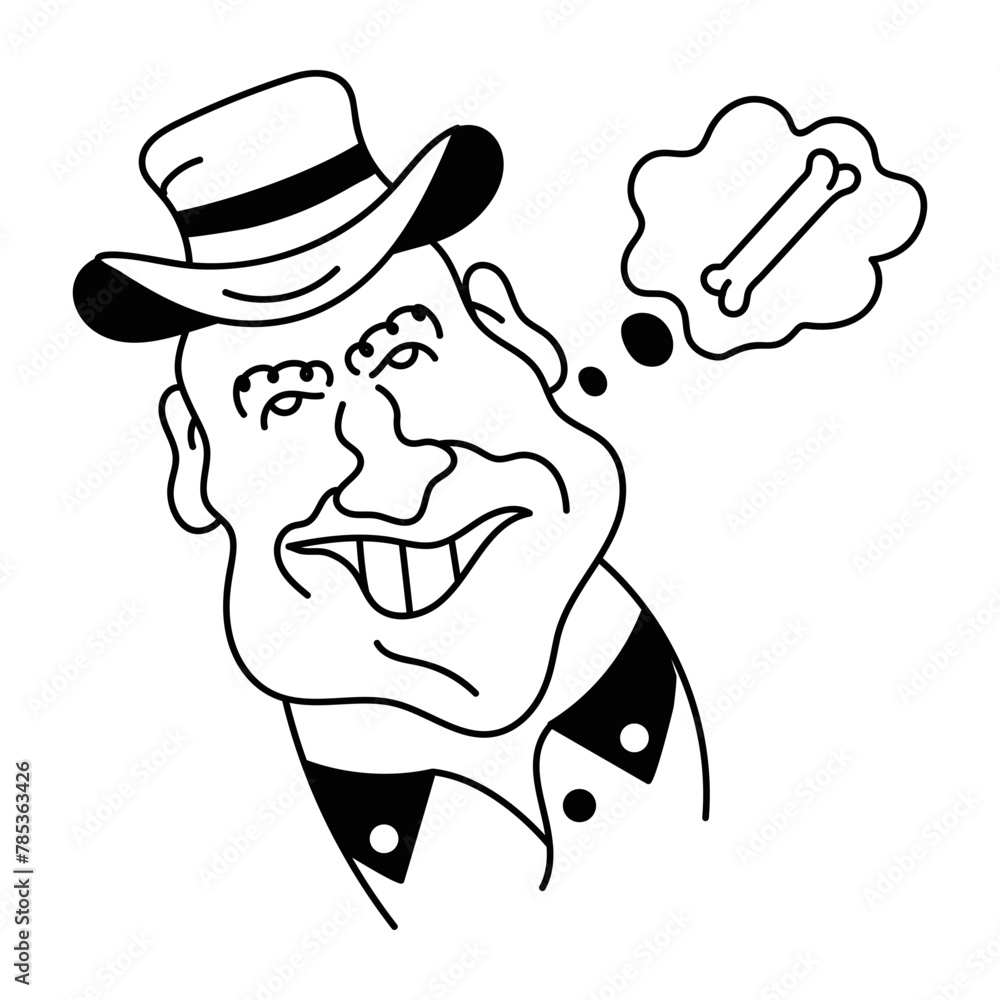 Trendy fun doodle avatar of an archaeologist Trendy fun doodle avatar of an archaeologist