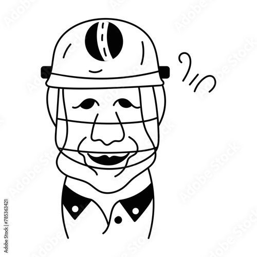 Download doodle avatar of a cricketer 