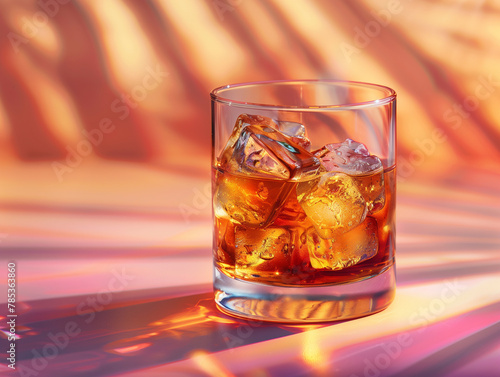 Summer Whiskey/Whisky with Ice, Generative Ai