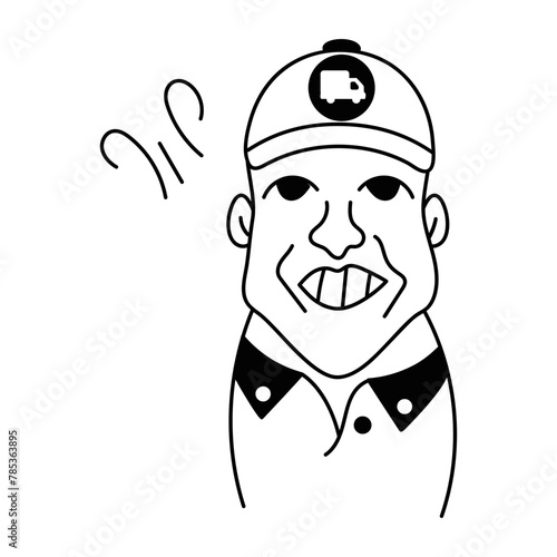 Customizable doodle avatar of a logistic manager 