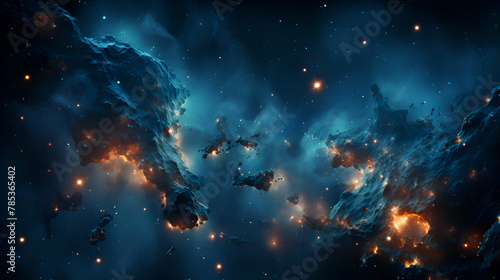 Beautiful space background with nebula and stars. 3d rendering photo