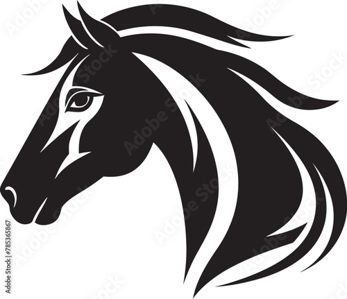 Dynamic Equestrian Emblem Intricately Crafted Horse Logo Vector Illustration © The biseeise