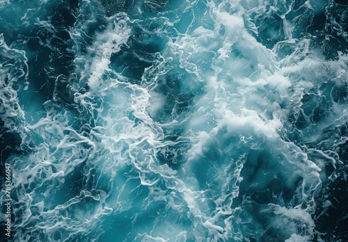 blue sea water texture background with wave and splash in the deep ocean