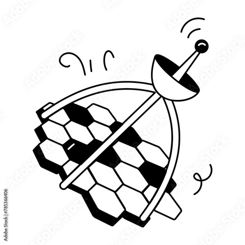 Premium doodle icon of a webb telescope 