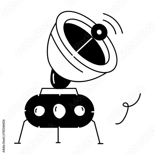 Here’s a doodle icon of a space radar 