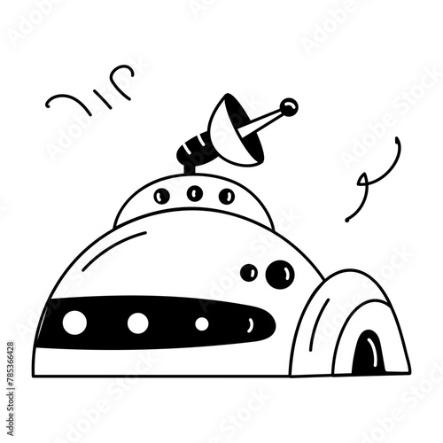 Download doodle icon of an observatory 