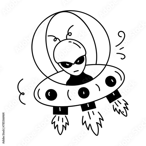 Download this doodle icon of an ufo 