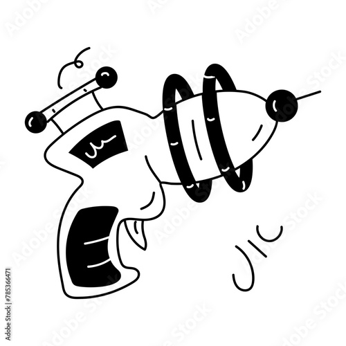 Grab this doodle icon of a ray gun 