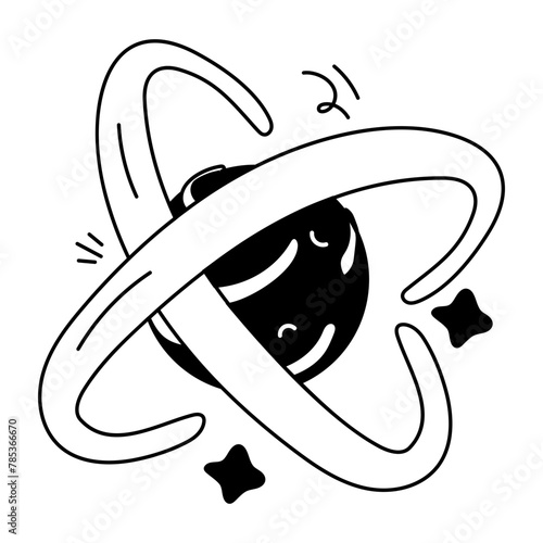 Handy doodle icon of milky way galaxy 