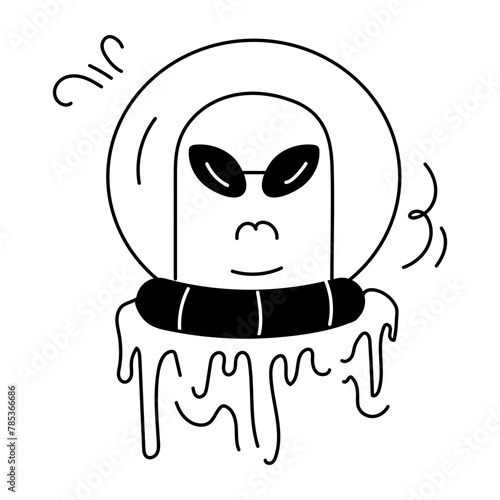 Check out doodle icon of an alien spacecraft 