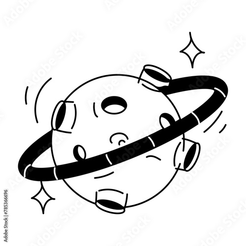 Here’s a doodle icon of space planet 
