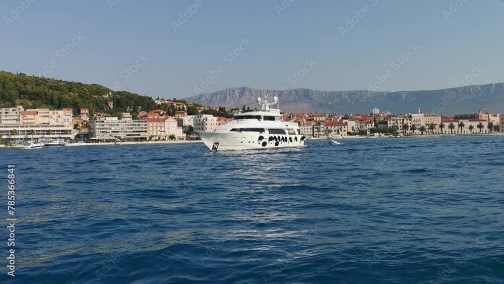 View on a sunny summer's day from the yacht on the embankment of the city of Split View on a sunny summer's day from the yacht on the embankment of the city of Split