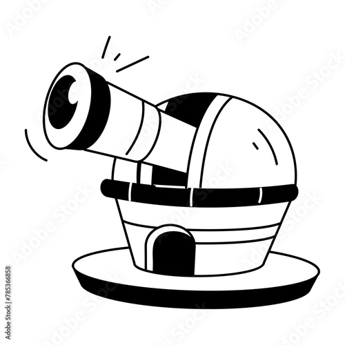 A well-designed doodle icon of an observatory building 