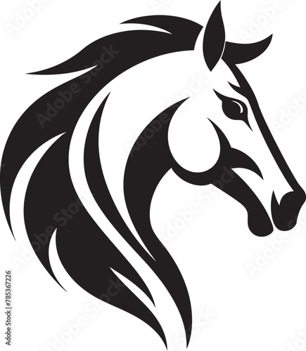 Fototapeta Naklejka Na Ścianę i Meble -  Racing Rhapsody Dynamic Horse Logo Vector Illustration for Sports Brands