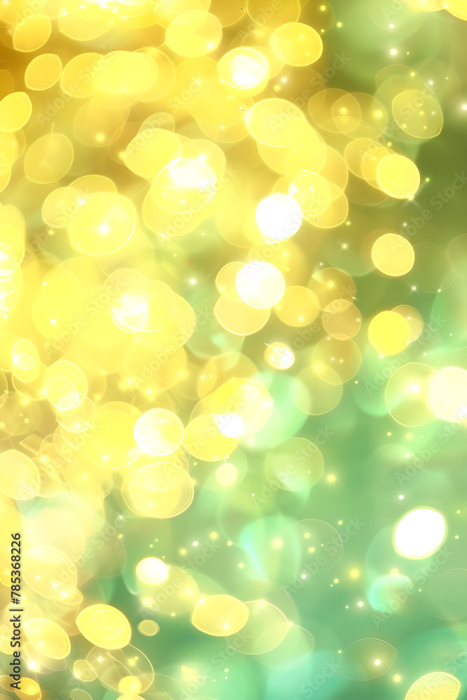 Yellow and Green Glittering Lights with Dreamy Bokeh, banner, background for event invitation, New Year's or Christmas decoration, Party Time, Festival St Patrick Day, Holiday, Space for text Yellow and Green Glittering Lights with Dreamy Bokeh, banner, background for event invitation, New Year's or Christmas decoration, Party Time, Festival St Patrick Day, Holiday, Space for text