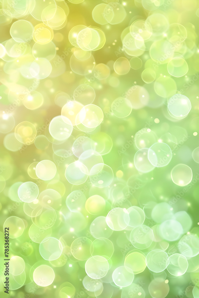 Yellow and Green	Glittering Lights with Dreamy Bokeh, 	banner, background for event invitation, New Year's or Christmas decoration, Party Time, Festival	St Patrick Day, Holiday, Space for text