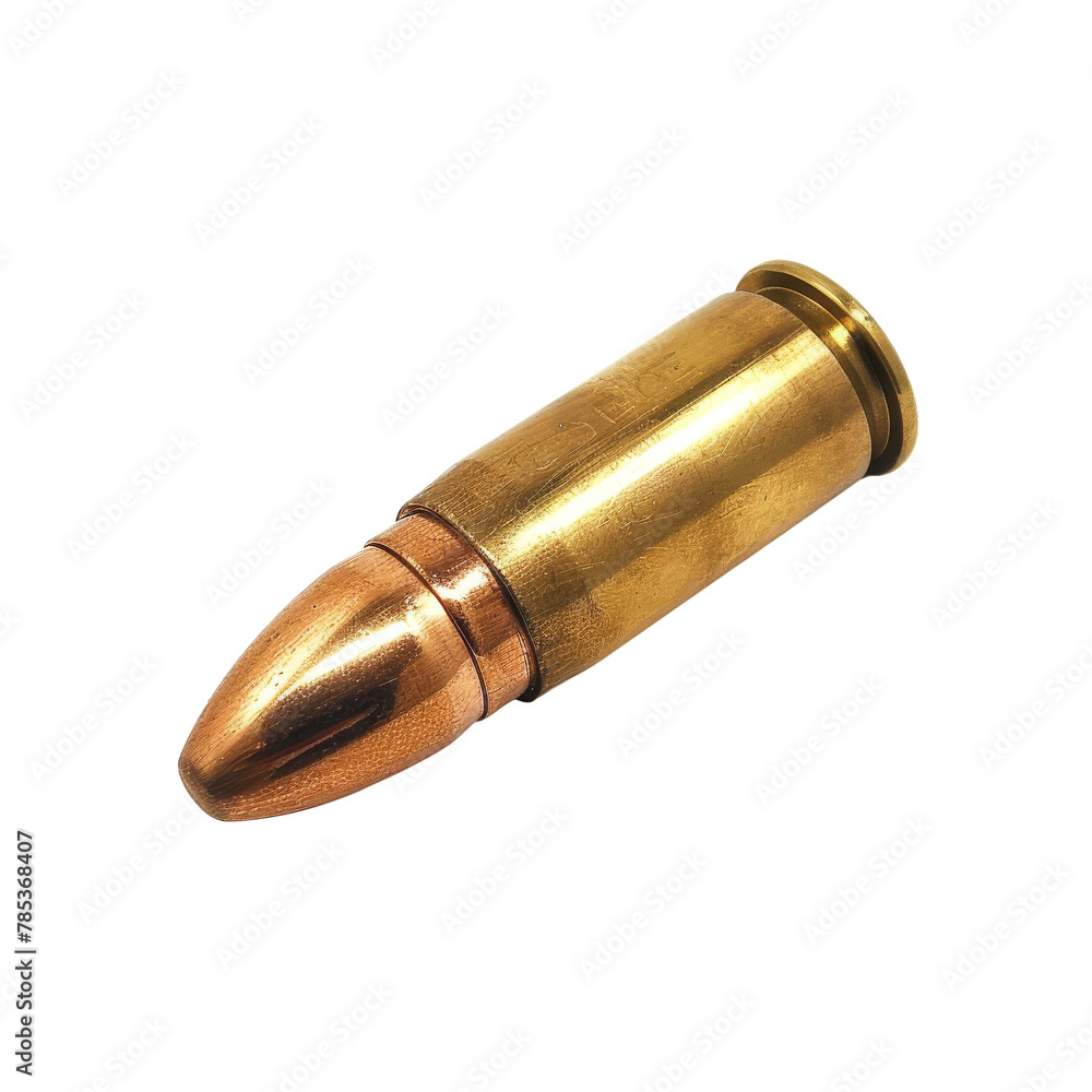 Close-up of a Single Rifle Bullet, Symbolizing Security and Defense Concepts. Close-up of a Single Rifle Bullet, Symbolizing Security and Defense Concepts.