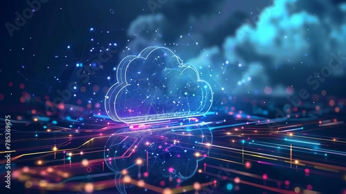 cloud computing service on paas software platform concept abstract background photo