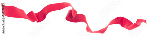 Curly fly red ribbon on an isolated background. 3d render