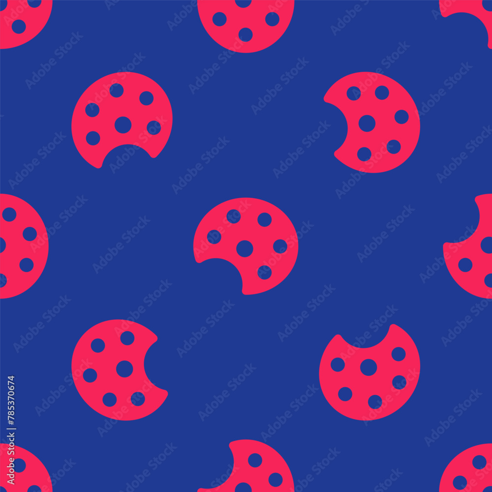 Red Palette icon isolated seamless pattern on blue background. Vector Red Palette icon isolated seamless pattern on blue background. Vector