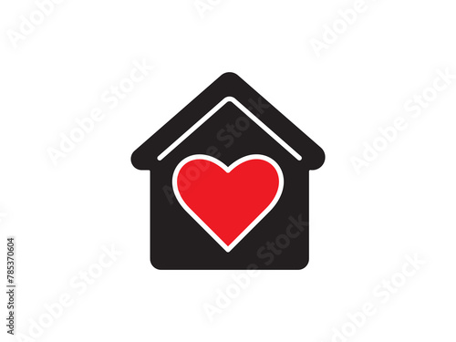 Icon a house representation, isolated against a clean background. This simple vector symbol evokes a sense of warmth and security, embodying the concept of home.