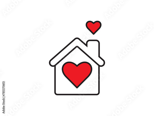 Icon a house representation, isolated against a clean background. This simple vector symbol evokes a sense of warmth and security, embodying the concept of home.