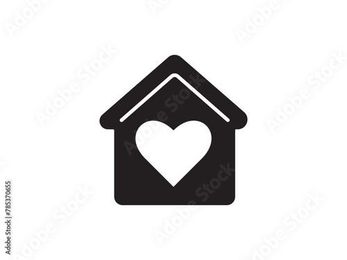 Icon a house representation, isolated against a clean background. This simple vector symbol evokes a sense of warmth and security, embodying the concept of home.