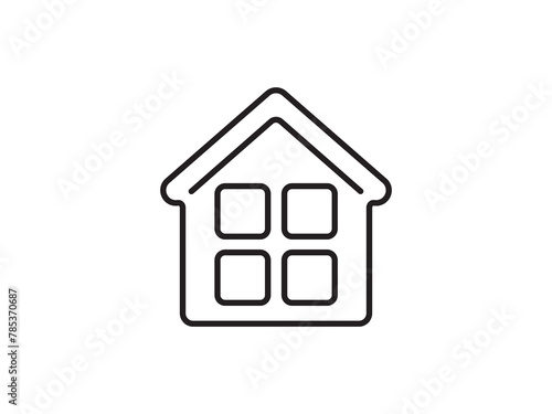 Icon a house representation, isolated against a clean background. This simple vector symbol evokes a sense of warmth and security, embodying the concept of home.