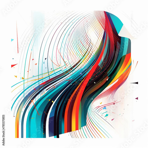 Lignes graphiques colorées en mouvement