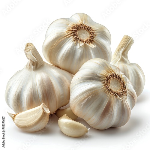 Peeled Garlic Cloves Arranged Neatly on a Clean Surface, Showcasing the Freshness and Aroma of the Ingredient.