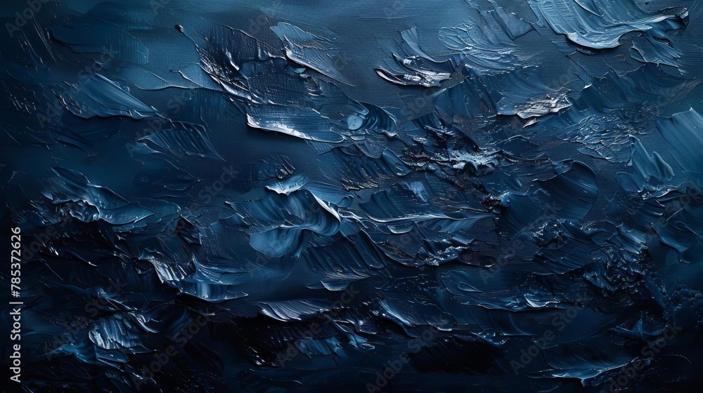 dark blue abstract painting with rough wavy brushstrokes and palette knife texture moody ocean inspired art dark blue abstract painting with rough wavy brushstrokes and palette knife texture moody ocean inspired art