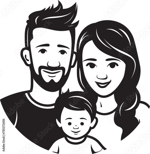 Joyful Family Moments Husband, Wife, and Children in Vector Art