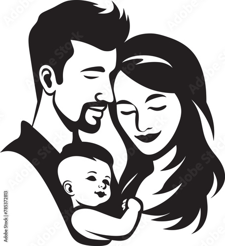 Husband, Wife, and Children United Vector Style